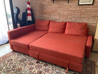 Sofá Cama Chaiselongue IKEA FRIHETEN Naranja