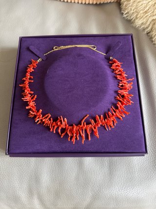 Collar Plata 925 Baño Oro 18K Coral