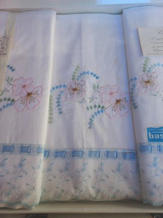 Bassetti Set Lenzuola Lino 2 piazze Ricamo Floreal