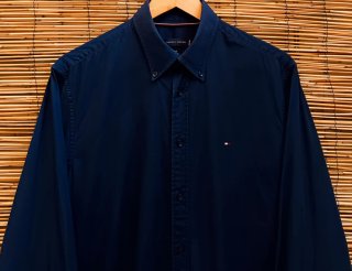 Camisa Tommy Hilfiger Manga Larga Azul