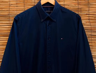 Camisa Tommy Hilfiger Manga Larga Azul