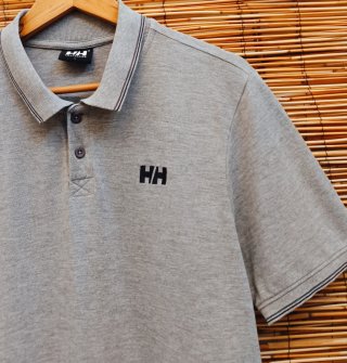 Polo Gris Helly Hansen Logo Bordado