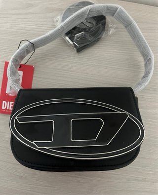 Borsa Diesel nera con logo D