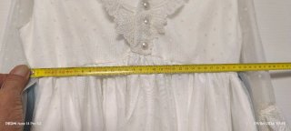 Vestido Comunión Niña Blanco y Azul