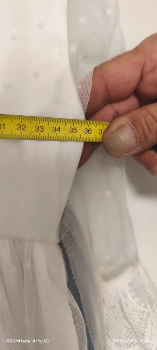 Vestido Comunión Niña Blanco y Azul