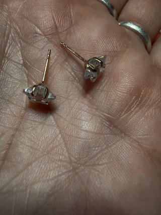 Pendientes oro 9k estrella circonita , sin tuercas