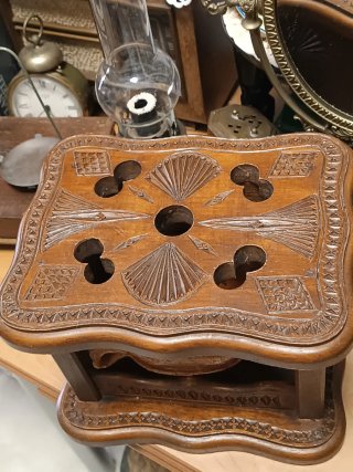 Calienta pies holandés antiguo madera