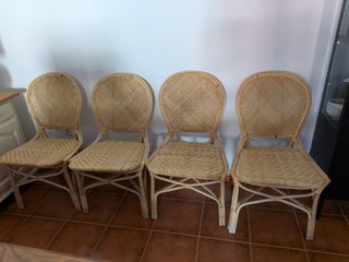 Pack 4 Sillas Azur Banak Ratán Beige
