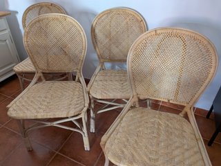 Pack 4 Sillas Azur Banak Ratán Beige