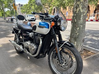 Triumph Bonneville T120 Moto Cruiser Azul/Blanco