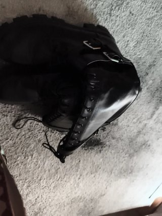 Botas moteras altas mujer negras