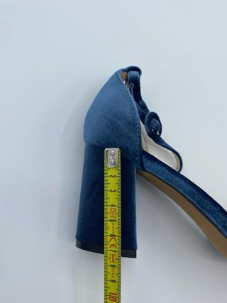 Sandalias tacón terciopelo azul Talla 39