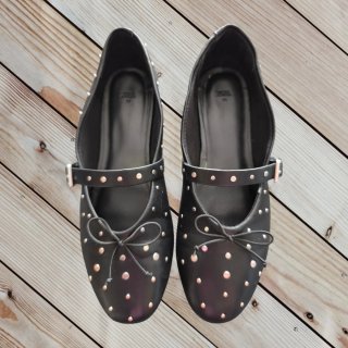 Bailarinas Zara Talla 34 Negro Tachuelas