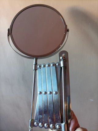 Espejo de aumento acero inox con brazo extensible