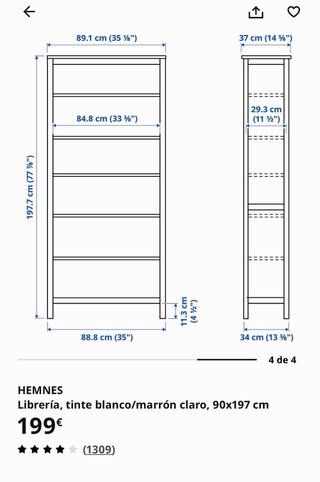 Estantería Ikea HEMNES Blanca