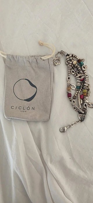 Pulsera Ciclón Multicolor y Plata
