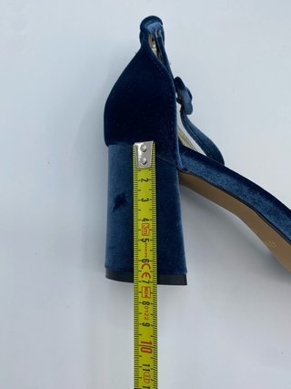 Sandalias tacón terciopelo azul T.38