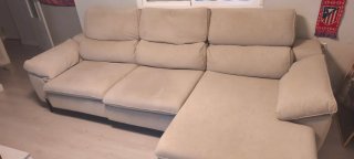 Sofá modular beige de tela