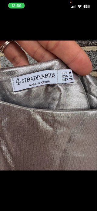 Body plateado Stradivarius