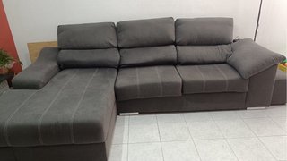 Sofá modular gris de tela
