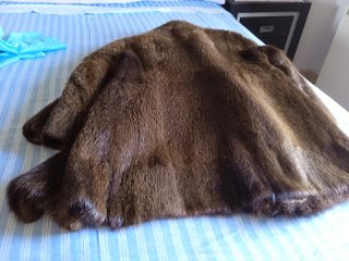 Chaquetón de piel señora,talla 42-44.tono marrón.