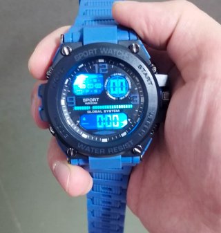 Orologio Uomo Sportivo Blu e Argento