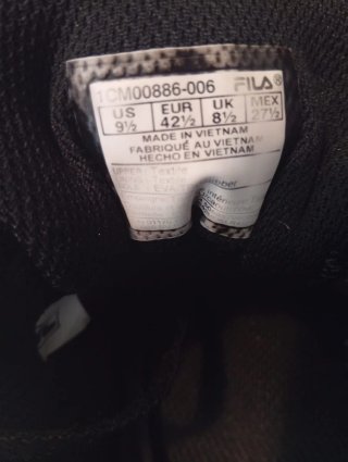 Zapatillas Fila Hombre Talla 42.5 Negras