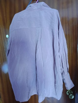 Camisa ZARA larga color vino