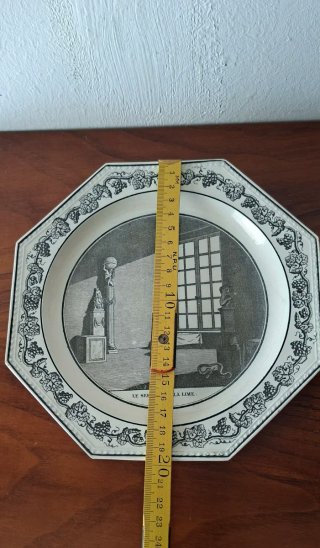Plato Octogonal Loza Fina París c. 1810