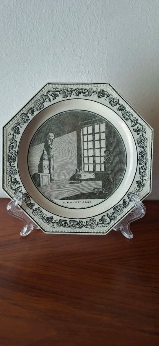 Plato Octogonal Loza Fina París c. 1810