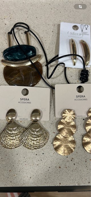 Collar y Pendientes Sfera Dorados y Verdes