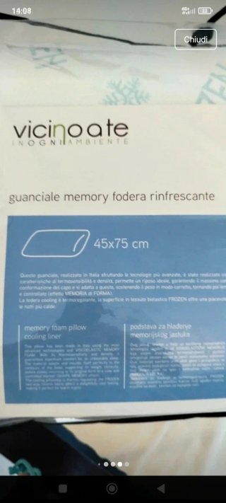 2 Guanciali Memory Fodera Rinfrescante