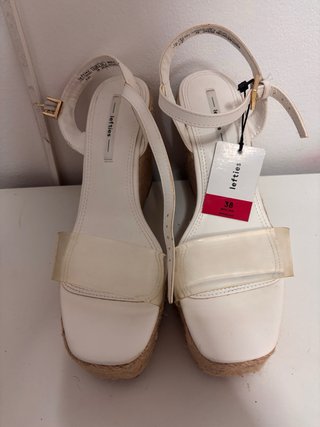Sandalias cuña Lefties beige/blanco Talla 38