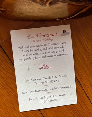 Maschera Veneziana Artigianale Vintage