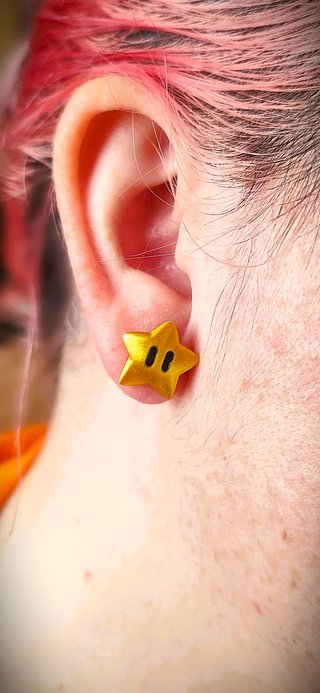 Pendientes Estrella Mario Bros Dorados