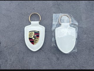 Llavero Porsche Cuero Blanco Nuevo
