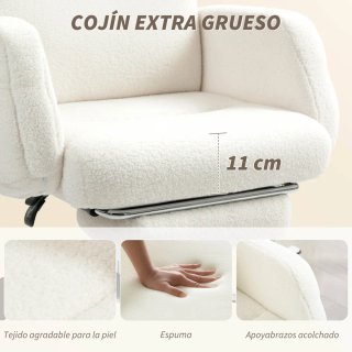 Silla Escritorio Borreguito con Reposapiés