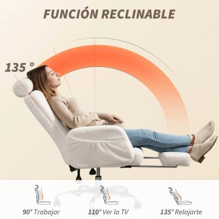 Silla Escritorio Borreguito con Reposapiés