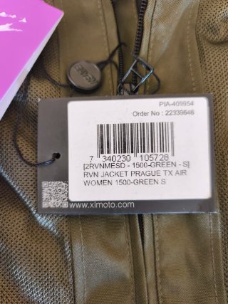 Chaqueta moto Raven verde chica