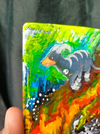 Carta Pokémon Houndoom pintada a mano