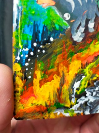 Carta Pokémon Houndoom pintada a mano