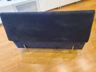Banco Baúl Terciopelo Negro y Metal Dorado MAISON