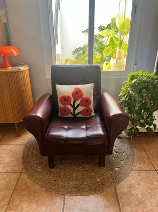 Sillón Vintage Piel Marrón Años 70