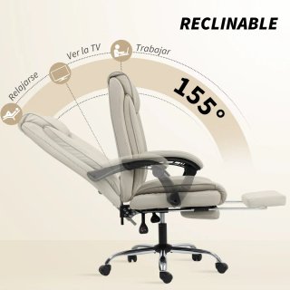 Silla de oficina ergonómica con reposapiés