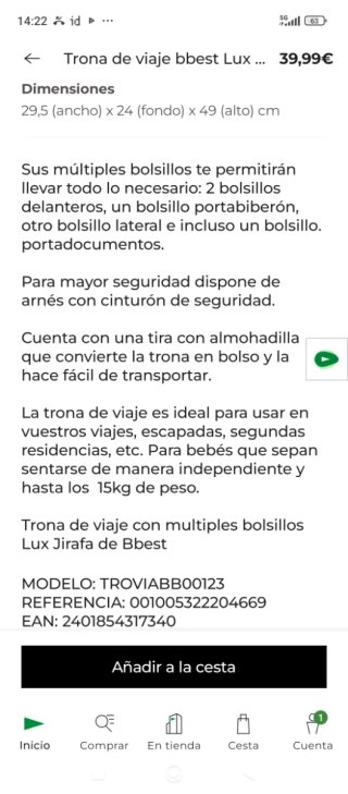 Trona portátil Bbbest Lux Jirafa
