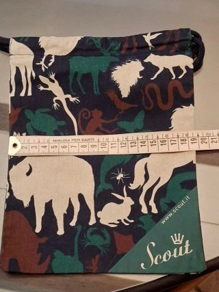 Borsina cotone blu animali Scout