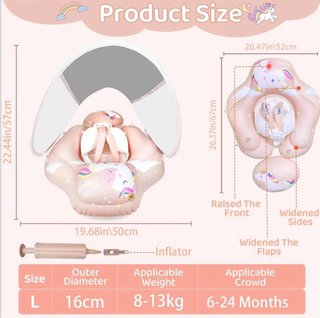 Flotador Bebe Unicornio con Sombrilla 3-36 meses