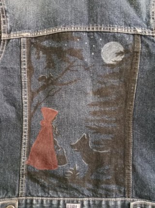 Cazadora vaquera pintada a mano