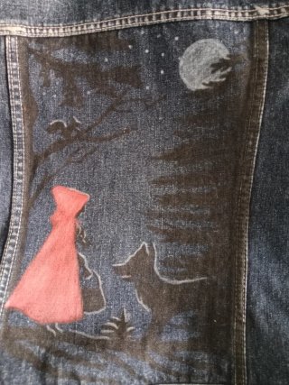 Cazadora vaquera pintada a mano
