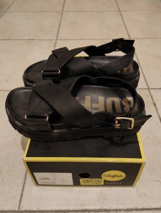 Sandali Buffalo Pelle Nera Tg 38
